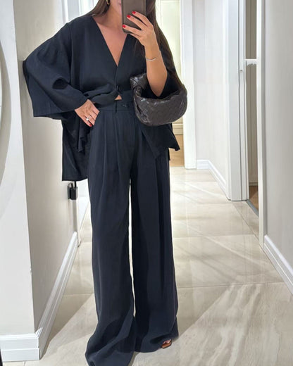 Sienna | Ensemble Top à Col V et Pantalon
