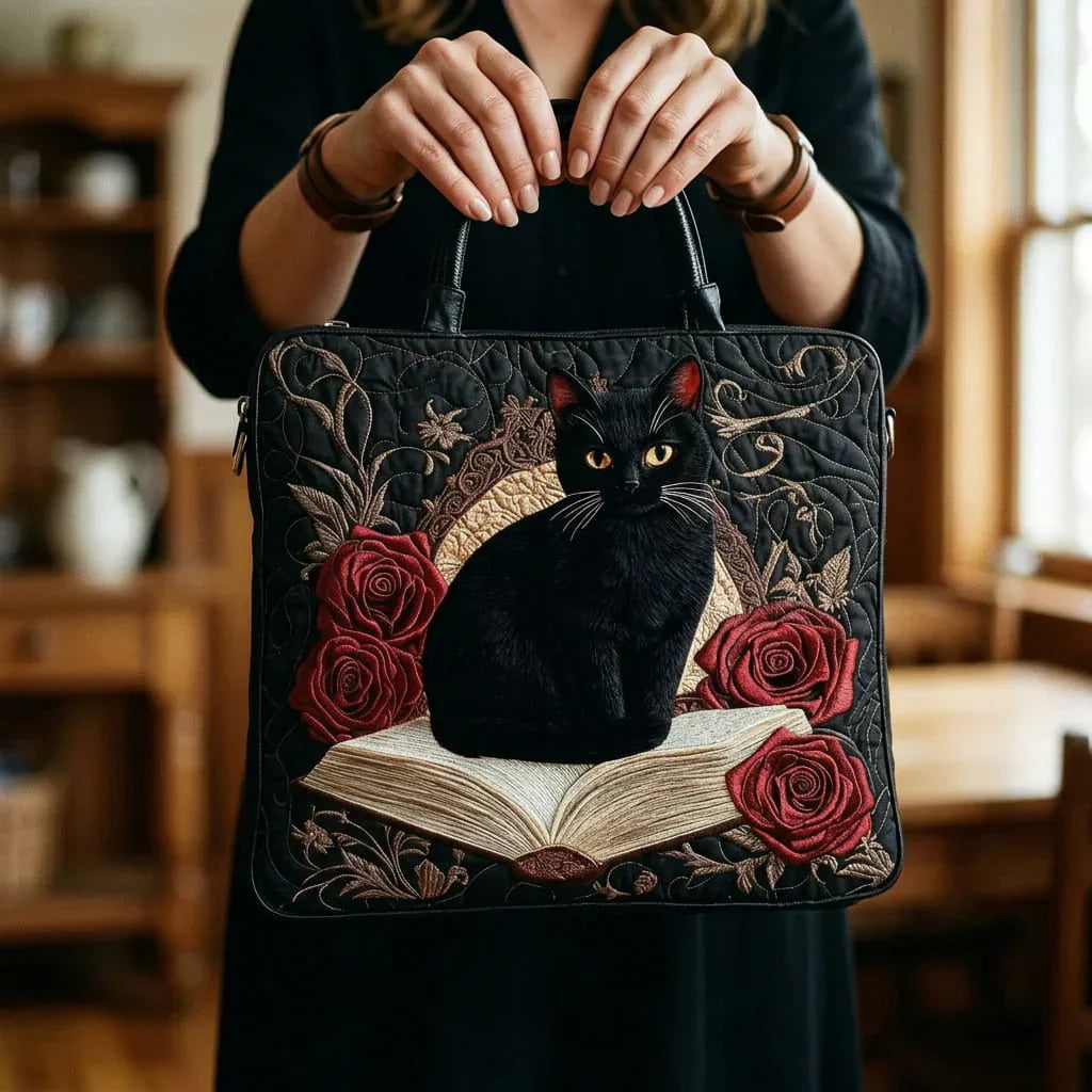 Sac Artisan Matelassé - Chat Noir sur Livres