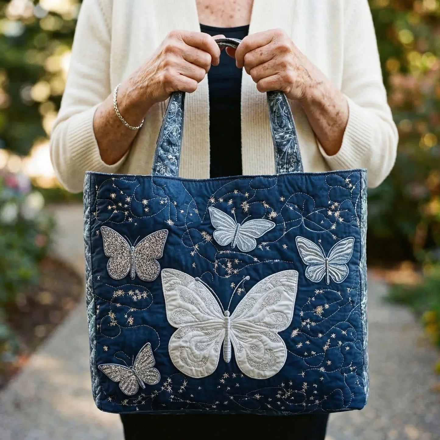 Sac Artisanal - Papillon Argent