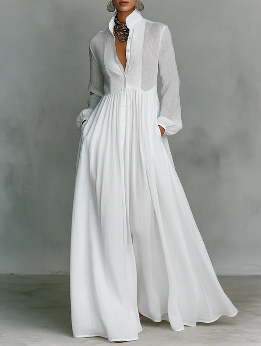 Barbara | Robe Maxi à Boutons Fluides