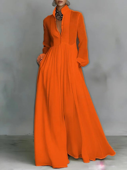 Audrey | Robe Maxi à Boutons Fluides
