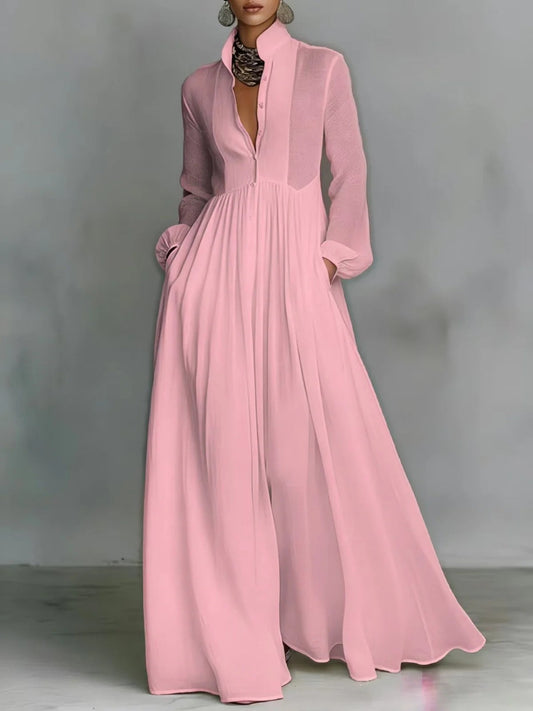 Ivy | Robe Maxi Fluide à Boutons