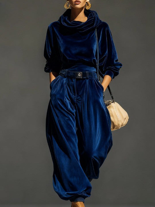 Vivienne | Ensemble Sweat à Capuche en Velours et Pantalons