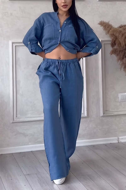 Liam | Ensemble de Pantalons en Coton et Lin Décontractés