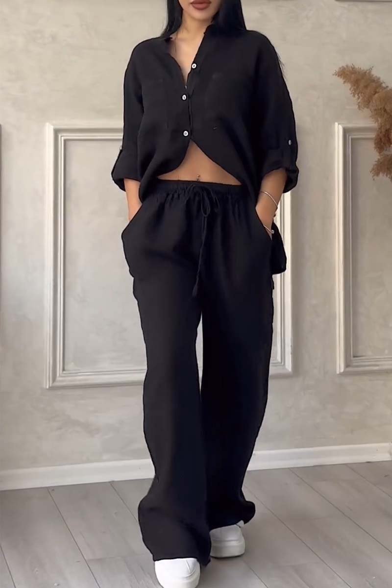 Liam | Ensemble de Pantalons en Coton et Lin Décontractés