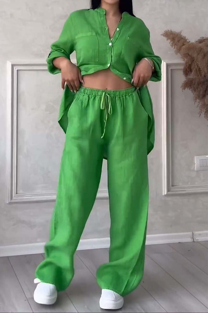 Liam | Ensemble de Pantalons en Coton et Lin Décontractés