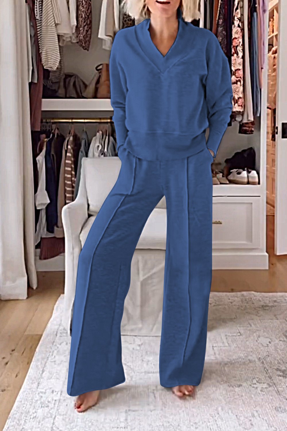 Samantha | Ensemble Haut et Pantalon à Col V