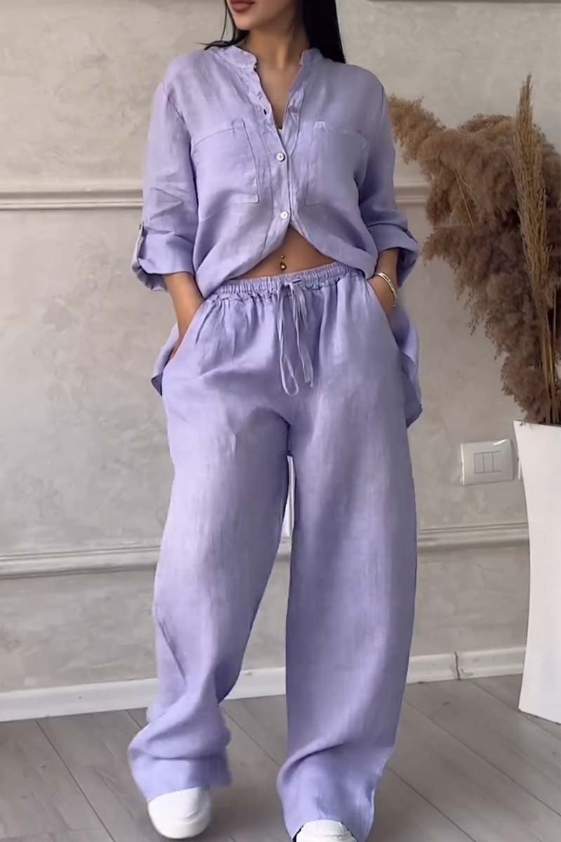 Liam | Ensemble de Pantalons en Coton et Lin Décontractés