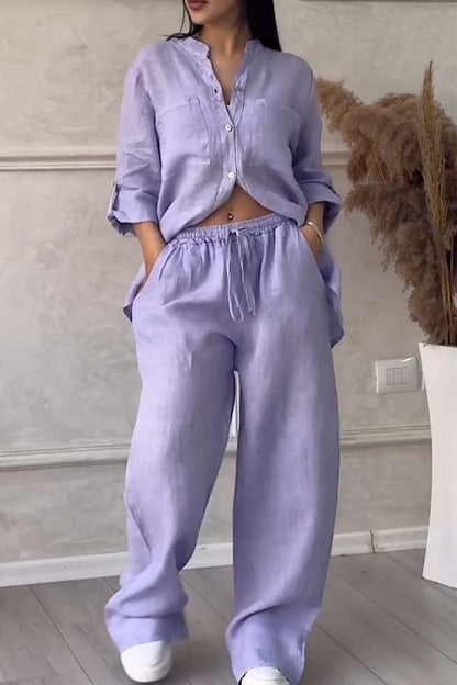 Liam | Ensemble de Pantalons en Coton et Lin Décontractés