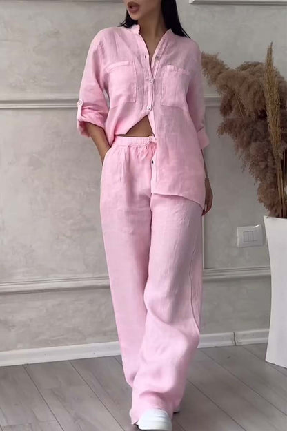 Liam | Ensemble de Pantalons en Coton et Lin Décontractés