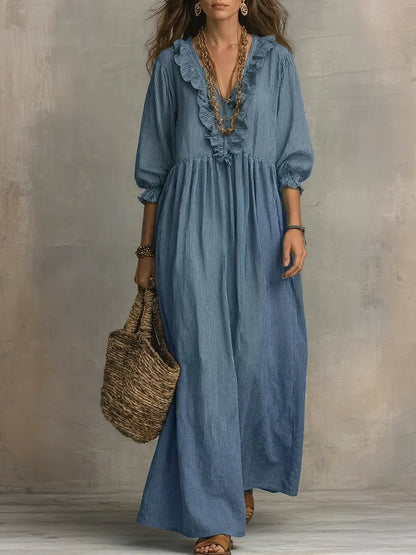 Elowen | Robe Maxi à Manches Longues Boho