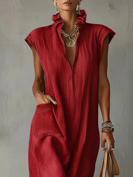 Elara | Robe Maxi Printemps Volantée