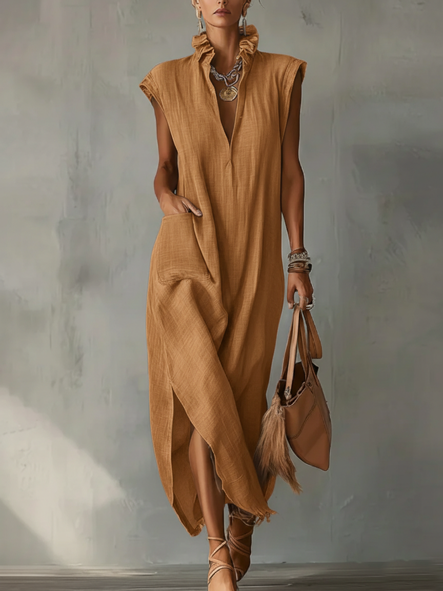 Elara | Robe Maxi Printemps Volantée