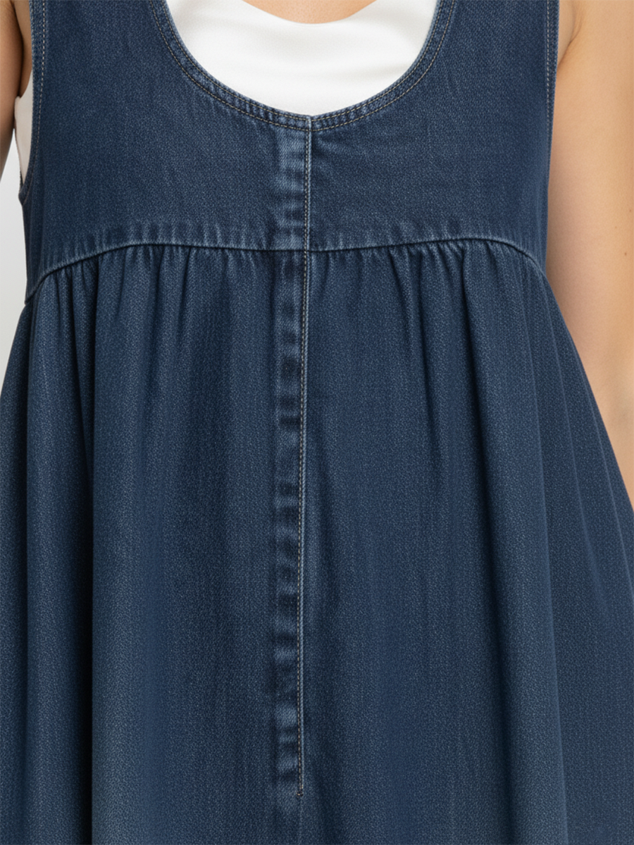 Karen | Robe Maxi en Denim Vintage Doux et Lavé