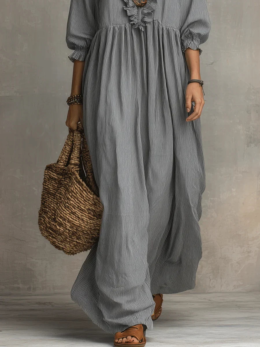 Elowen | Robe Maxi à Manches Longues Boho