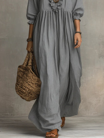 Elowen | Robe Maxi à Manches Longues Boho