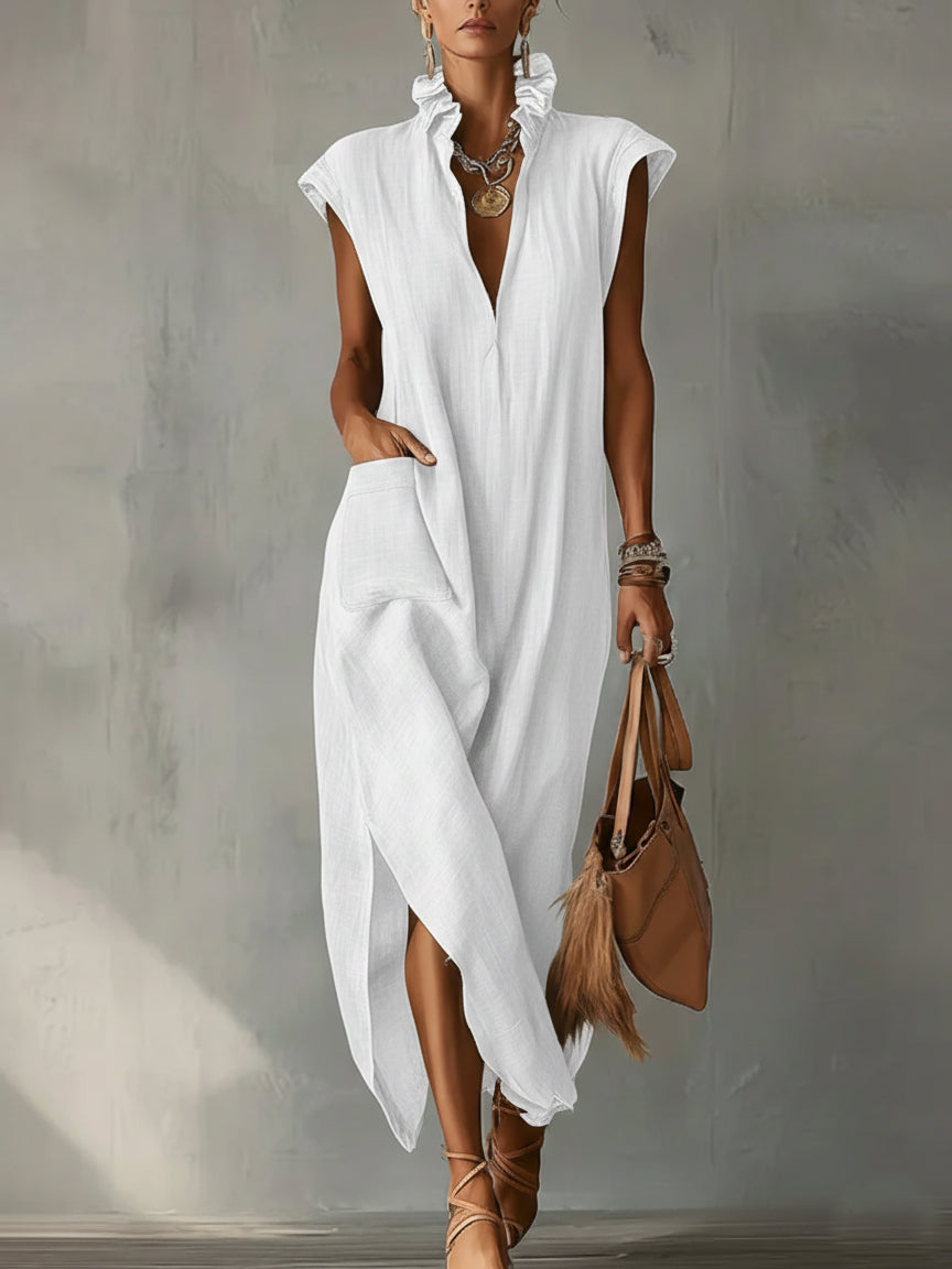 Elara | Robe Maxi Printemps Volantée
