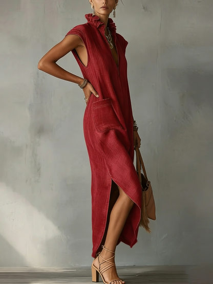 Elara | Robe Maxi Printemps Volantée