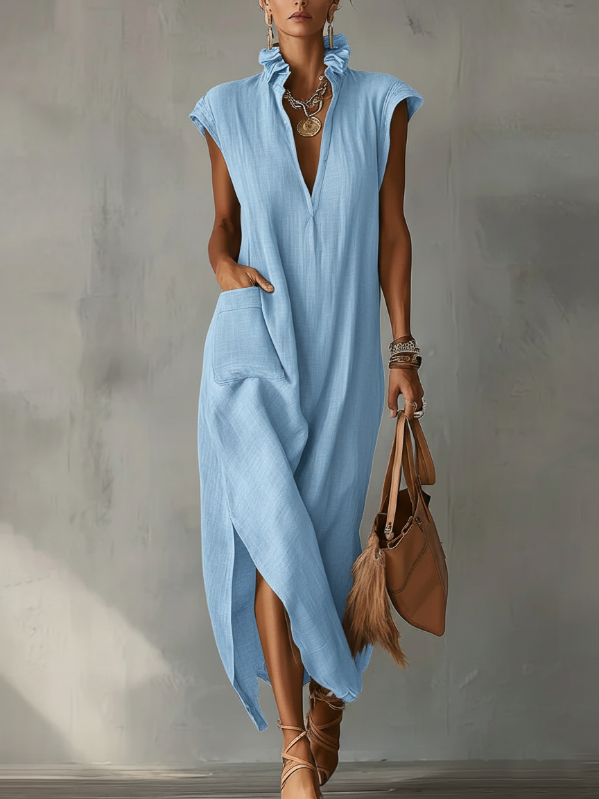 Elara | Robe Maxi Printemps Volantée