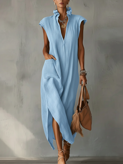 Elara | Robe Maxi Printemps Volantée
