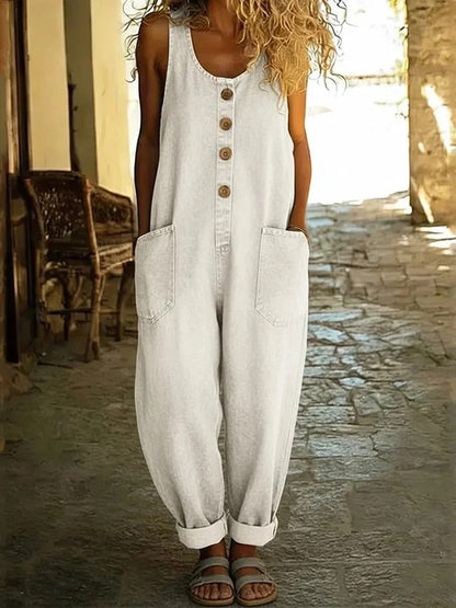 Ruth | Salopette en Denim Vintage Lavé en Coton