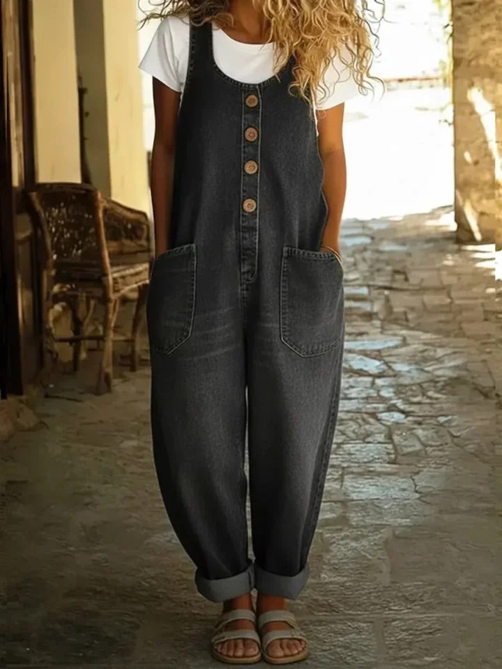 Ruth | Salopette en Denim Vintage Lavé en Coton