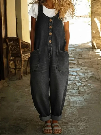 Ruth | Salopette en Denim Vintage Lavé en Coton