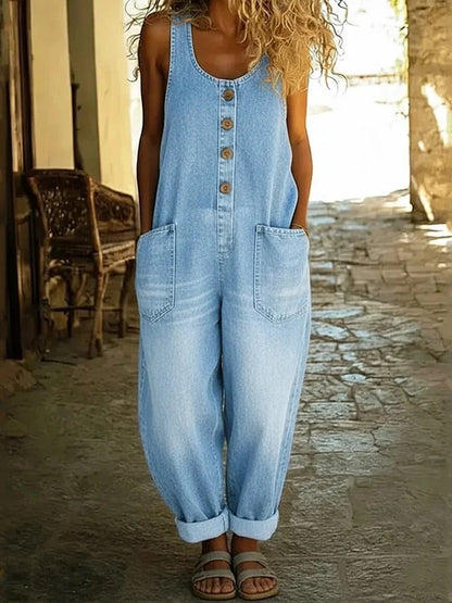 Ruth | Salopette en Denim Vintage Lavé en Coton