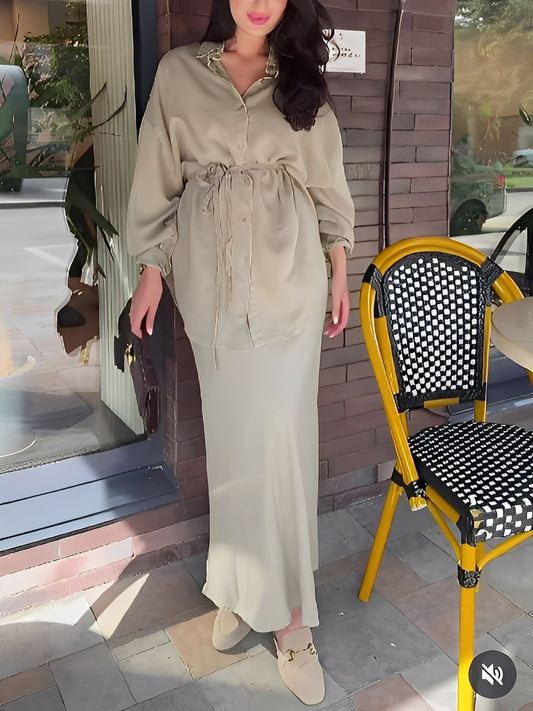 Lila | Ensemble Chemise et Jupe à Cordon