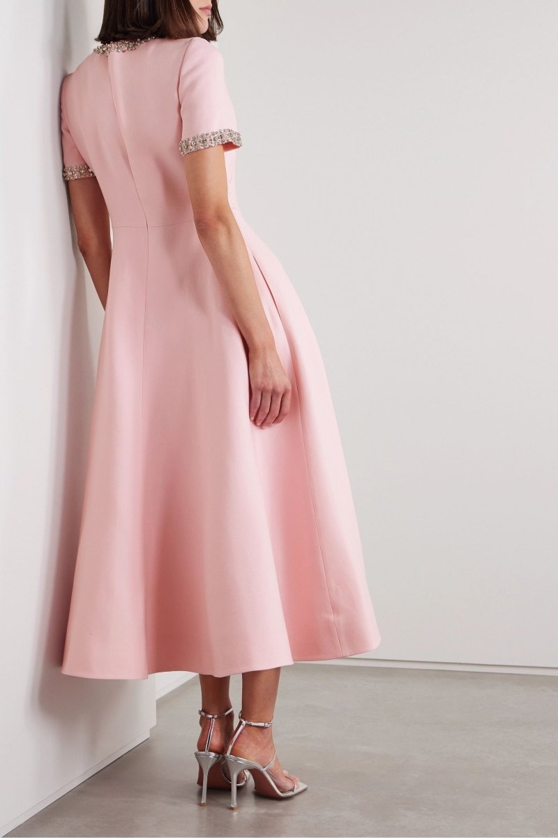 Zoe | Robe midi avec nœud et embellissements en cristal